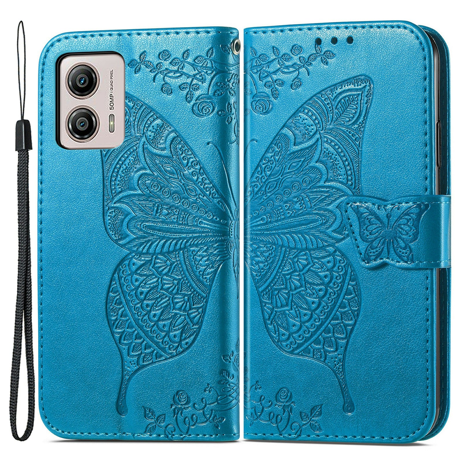 For Motorola Moto G53 5G Butterfly Imprinted PU Leather Stand Phone Case Drop-proof Wallet Cover For Motorola Moto G53 5G Butterfly Imprinted PU Leather Stand Phone Case Drop-proof Wallet Cover